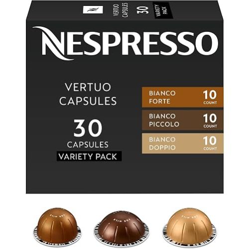 Nespresso Capsules Vertuo, Bianco Variety Pack, 30-Count Coffee Pods