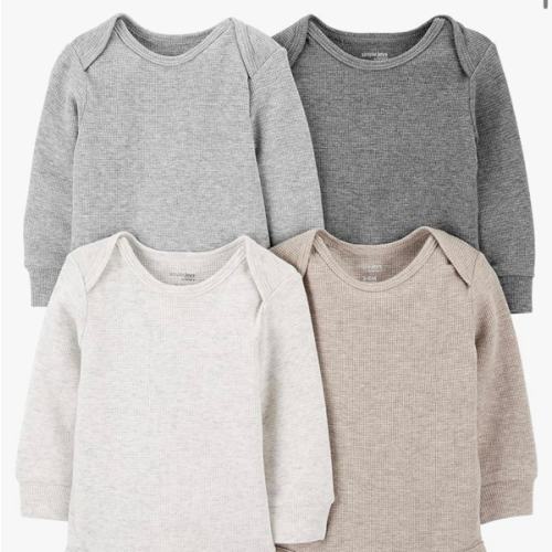 Simple Joys by Carter's Baby 4-pack Soft Thermal Long Sleeve Bodysuits