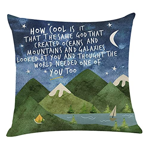 Littlefa Inspiring Gifts Cute Mountains Throw Pillow Cover Mountains Cushion Cover Decorative Pillowcase Living Room Bedroom Decor for Girls Friends Daughter Niece Women - How Cool