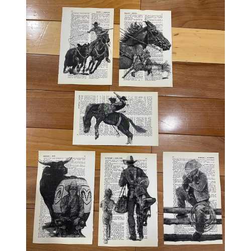 Rodeo/Cowboy themed dictionary prints
