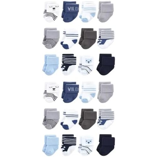 Hudson Baby Unisex Cotton Rich Baby Terry Socks 24-Pack