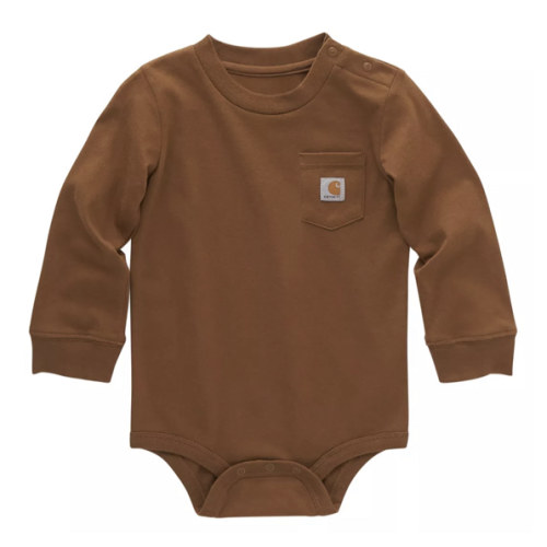 Carhartt Baby Unisex Long-Sleeve Pocket Bodysuit, 3M,Carhartt Brown at Tractor Supply Co
