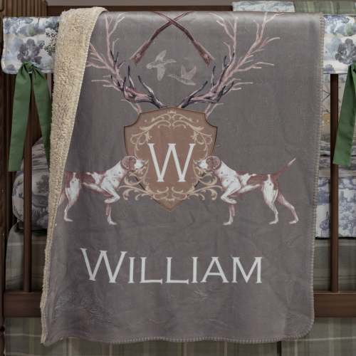 Sherpa Minky Blanket | Antler Crest