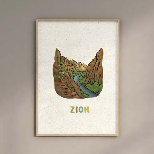 Zion National Park Nursery Poster – The Parks Brand