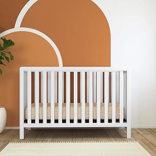 Carter’s by Davinci Colby 4-in-1 Convertible Baby Crib - GREENGUARD Gold Certified Convertible White Baby Crib to Toddler Bed, Daybed, Full-Size Bed, Easy to Assemble - 4 Adjustable Mattress Heights
