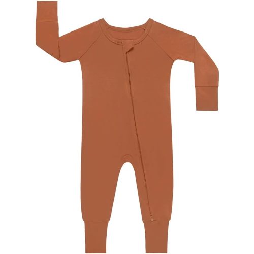 GUISBY Rayon Baby Footless Pajamas, Long Sleeve with 2 Way Zippers Rompers Sleepers