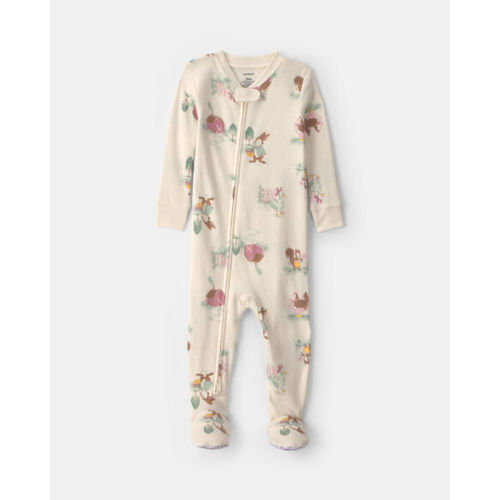 Toddler Girl 1-Piece Country Farm 100% Cotton Snug Fit Footed Pajama - Cream | Carter's