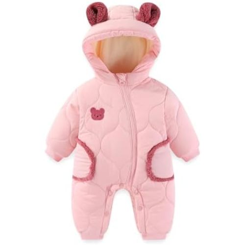 JiAmy Baby Bear Snowsuit Baby Winter Clothes Hooded Newborn Winter Coat Toddler Boy Girl Clothes