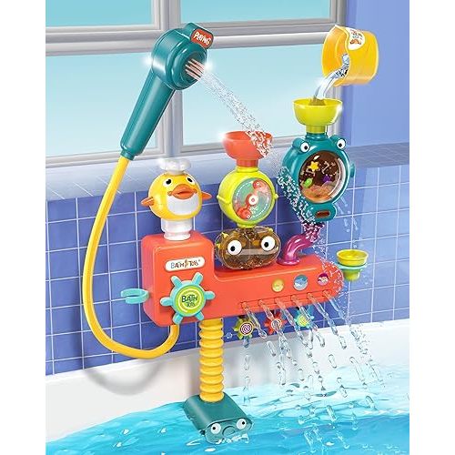 Nilez 3-in-1 Bath Toys for Toddler, Interactive Bath Shower Head