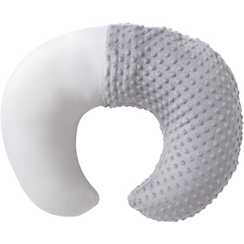 Nursing Pillow and Positioner with Cover for Breastfeeding and Bottle Feeding, Propping Baby, Tummy Time, Baby Sitting Support, Awake-Time Support (Grey, 22" x 17.7" x 5.9")