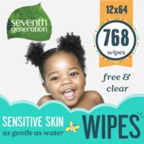 Seventh Generation Baby Wipes with Dispenser Free and Clear 768 count
