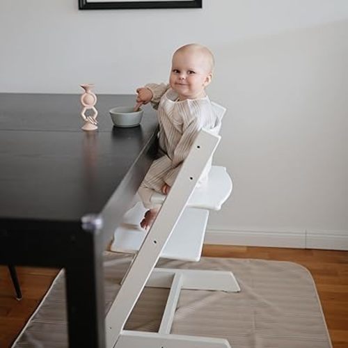 mushie Baby Splat Mat 42.5x42.5 Inch (Retro Flowers) | Water Resistant for Under High Chair and Infant Play