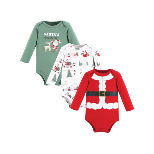 Hudson Baby Cotton Long-Sleeve Bodysuits, 3- Pack, Newborn- 24 Months