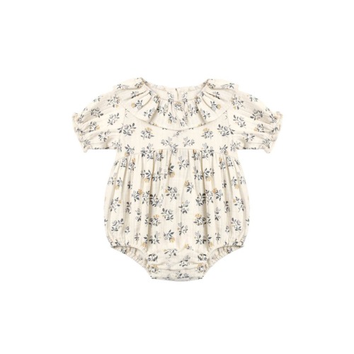 Kids' French Floral Collared Romper