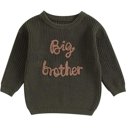 Big Brother Little Brother Matching Outfit Toddler Baby Boy Sweatshirt Letter Embroidery Shirt Winter Clothes