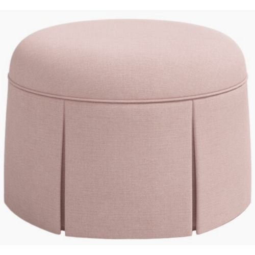 Liza Skirted Ottoman, Linen | One Kings Lane