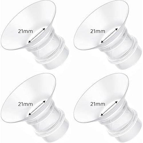 Flange Inserts 21mm Compatible with Medela/Spectra/TSRETE/Elvie/Momcozy/Bellababy Breast Pump 24mm Shields/Flanges, Reduce 24mm Nipple Tunnel Down to 21 mm, 4PCS