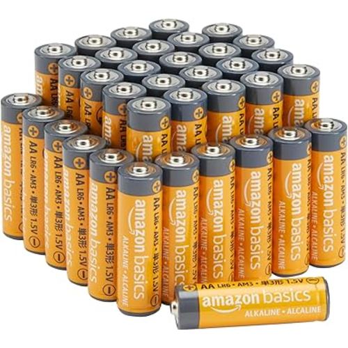 Amazon Basics 36-Pack AA Alkaline High-Performance Batteries, 1.5 Volt, 10-Year Shelf Life