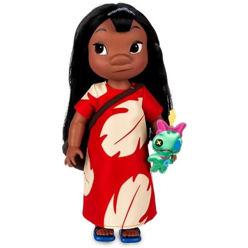 Disney Store Girl's Animators' Collection Lilo Doll – Lilo & Stitch – 16 Inches - Scrump with Molded Details, Fully Posable Toy in Satin Dress - Suitable for Ages 3+ Toy Figure