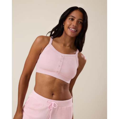 Ribbed Bamboo Pumping Bralette | Pale Pink - Kindred Bravely
