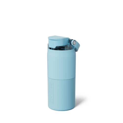 BrüMate Rise 18oz Water Bottle with Covered Silicone Straw | 100% Leakproof Insulated Kids Water Bottle | Cup Holder Friendly Base | 18oz (Glacier)