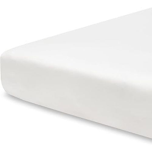 Pobibaby - Single Solid Premium Fitted Baby Crib Sheets for Standard Crib Mattress - Ultra-Soft Cotton Blend, Safe and Snug, and Stylish Solid Crib Sheet (Soft White)