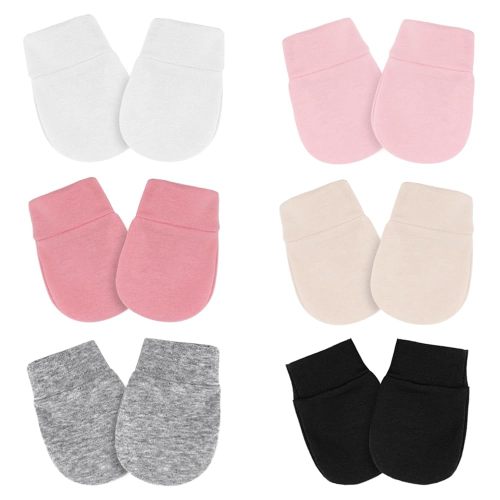 Newborn Baby Mittens No Scratch Cotton Elastic Wrist Gloves Infant Toddler Mittens for Baby Boy Girl 0-6 Months
