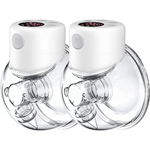 Breast Pump, Wearable Breast Pump, Hands Free Breast Pump, Electric Breast Pump 2 Mode & 9 Levels, 24mm Flange, 2 Pack