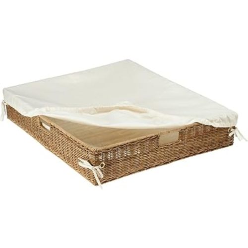 KOUBOO Wicker Under Bed Basket with Liner and Cover