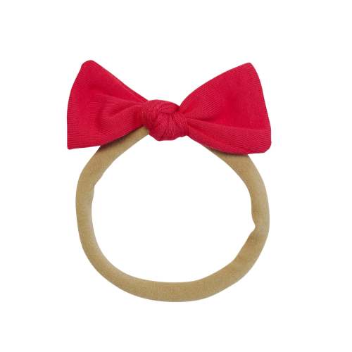 Tiny Nylon Bow in Cardinal