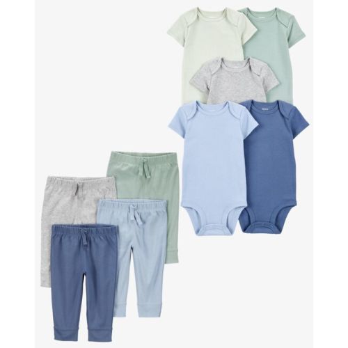 Baby 9-Piece Solid Short-Sleeve Bodysuits & Pull-On Pants Set | Carter's