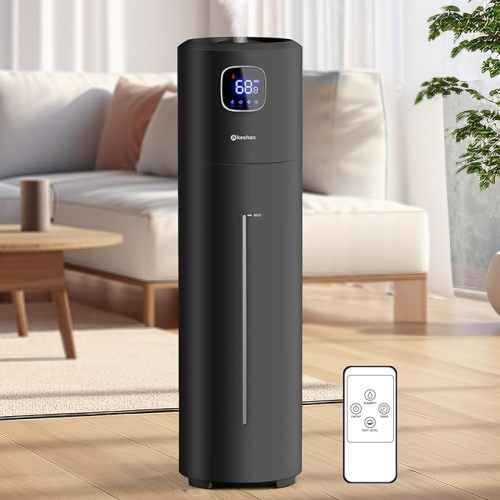 Large Humidifiers for Bedroom, 9L/2.5Gal Ultrasonic Cool Mist, Top Fill Easy Clean with 350ML/H Mist Speed, Quiet, Suitable for Kids Room Plant Yoga Office Study Room Living (Black, Round)