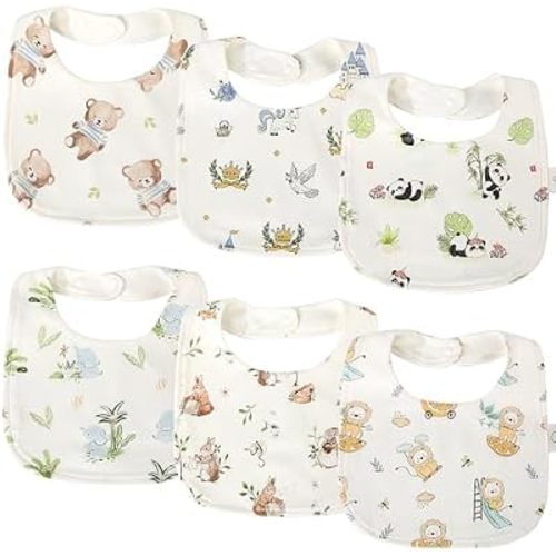 Baby Bibs 6 Pack, Soft Cotton Bandana Drool Bibs for Teething