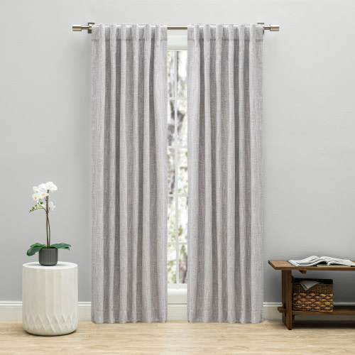 Ricardo Trading Haven Blackout Linen Curtain Panel - Light Grey, 52"W X 63"L