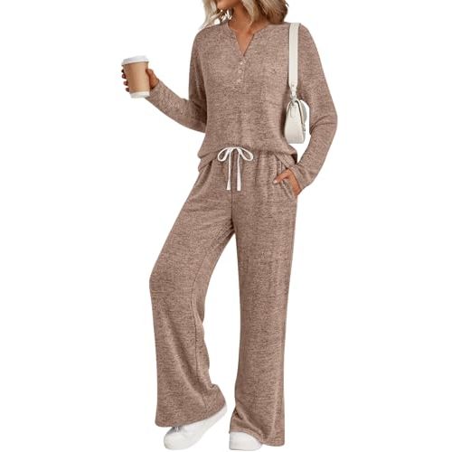 LILLUSORY Womens 2 Piece Lounge Sets Winter Outfits 2026 Sweatsuit Matching Pjs Airport Vacation Travel Fall Pajamas Fashion