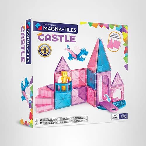 MAGNA-TILES Castle 25-Piece Magnetic Construction Set, The Original Magnetic Building Brand