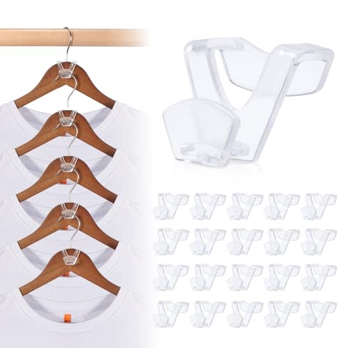 HOUSE DAY Closet Organizers and Storage, College Dorm Room Essentials - 60 Pack Clear Clothes Hanger Connector Hooks, Heavy Duty Hangers Organization, Premium Space Saving Hangers