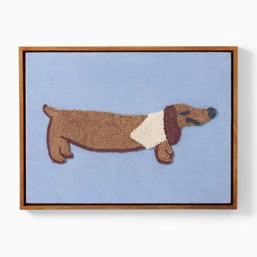 Woven Puppy Framed Wall Art