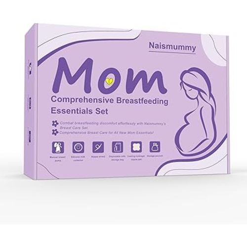 Breastfeeding Essentials Kit for Nursing Moms - Manual Breast Pump, Nipple Shields, Milk Collectors, Breastmilk Storage Bags, Soothing Gel Pads for Breastfeeding Newborn Relief for Sore Nipples 37 Pcs