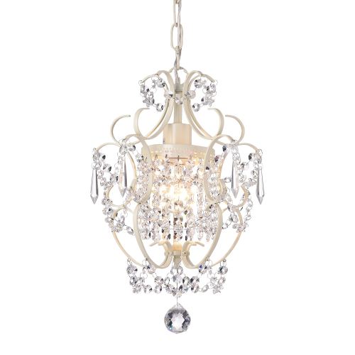 Edvivi Amorette 1 -Light Antique White Crystal Metal Chandelier