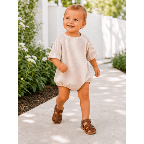 Tan Stripe / Ribbed T-Shirt Bubble – SpearmintLOVE
