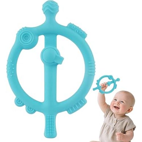 Chuya Baby Teething Ring Sticks,Baby Teether Toys 0-6 6-12 12-18 Months,Teething Relief for Babies,Infant Toys 0 3 6 9 12 18 Months Sensory Toy Easy-Hold