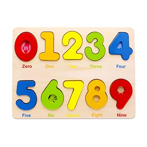 Aile Wooden Preschool Learning Number Puzzles Toys for Kids Age 2-4, Educational Toys