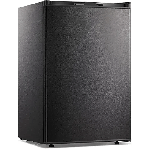 Kismile Upright Freezer,3.0 Cu.ft Mini Freezer with Reversible Single Door,Removable Shelves,Small Freezer with Adjustable Thermostat for Home/Dorms/Apartment/Office (Black)