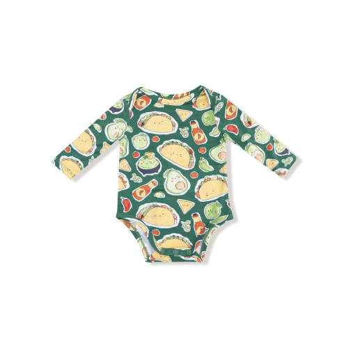 Long Sleeve Bodysuit, Happy Tacos