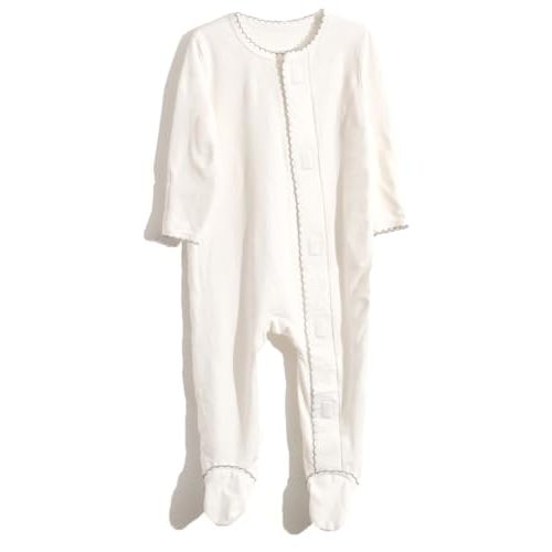 Little Leaf Kids Co., Soft Magnetic Baby Boys Girls Footie Pajamas, Magnetic Closure, One Piece with Mitten Cuffs