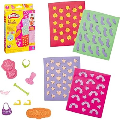 Play-Doh Barbie Flowers and Florals Accessory Pack, 4 Refill Pattern Sheets of Modeling Compound, 8 Fashion Accessories, Kids Arts and Crafts, Kids, 5+