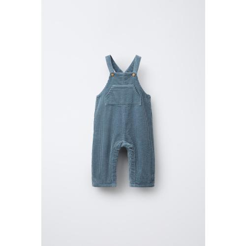THICK CORDUROY OVERALLS - Blue | ZARA United States