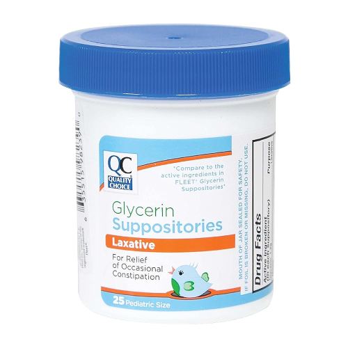 Quality Choice Infants Glycerin Suppositories Laxative Relief 25 Ct Each (2 Pack)