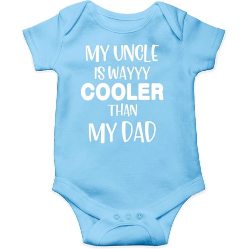 AW Fashions My Uncle Is Way Cooler Than My Dad Baby Bodysuit Funny Cute Newborn Clothing for Boys Girls